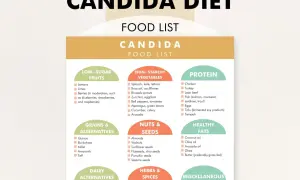 Lista di alimenti per la dieta candida: frutta a basso contenuto di zuccheri, verdure non amidacee, proteine, grassi sani, cereali, noci, semi, alternative lattiero-casearie, erbe e spezie.