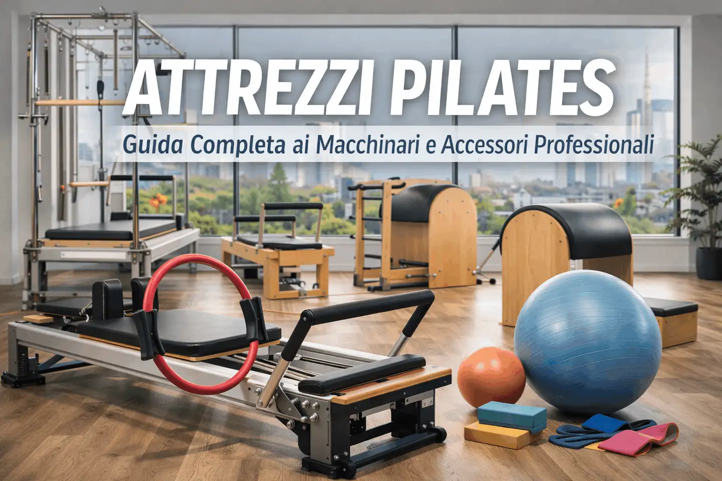 Attrezzi Pilates professionali: reformer, cadillac, barrel e accessori per un allenamento completo.